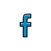 Logo di Facebook composto da una lettera F di colore blu