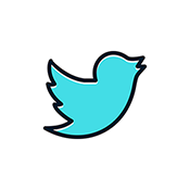 Logo di Twitter composto da un uccellino blu